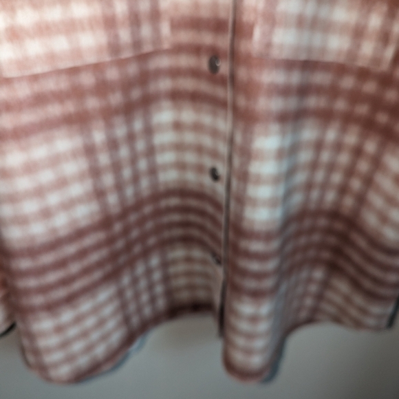 ZARA Cream & Beige Plaid Oversized Contemporary Casual Shaket Shirt Size Small - Picture 6 of 12